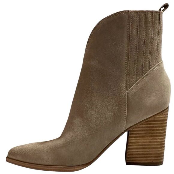 NWT Marc Fisher Women's Ommie Pointed Toe Booties Size 9 Beige Suede - Picture 6 of 11